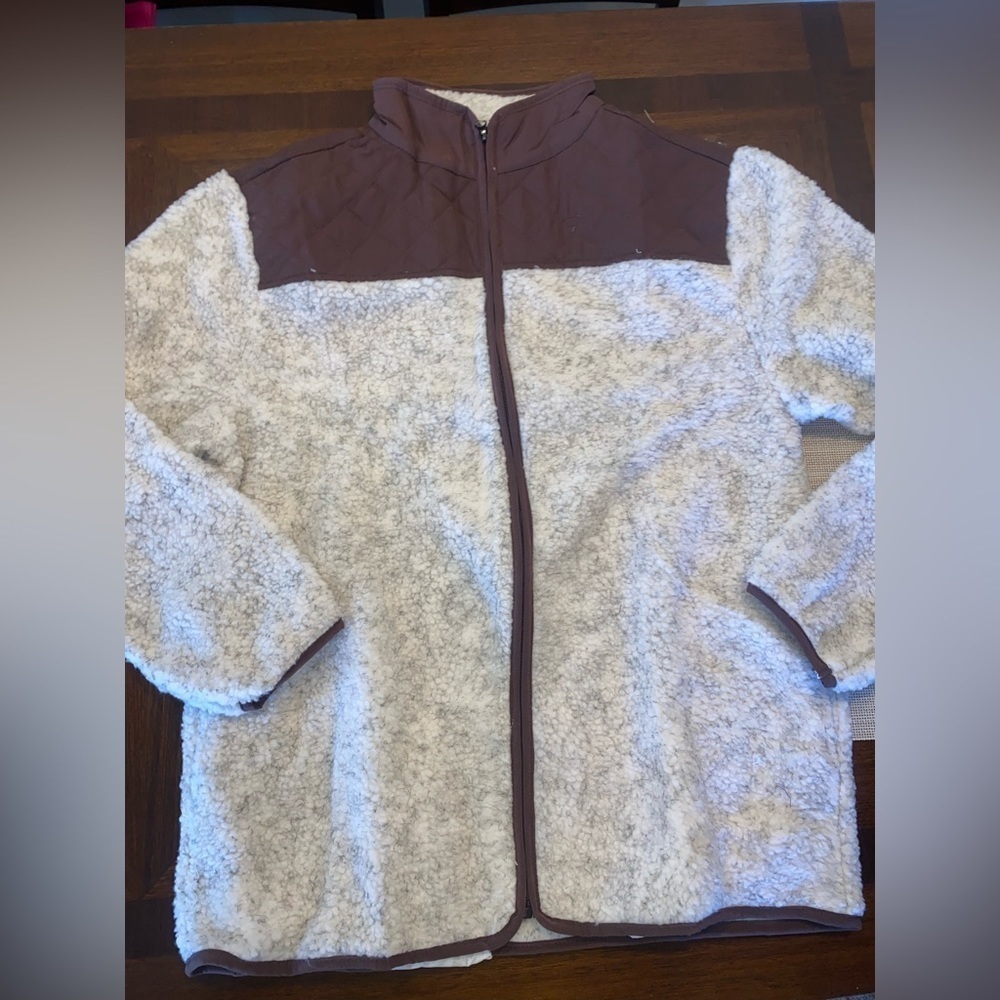 New size medium woman’s brown full zip sweater